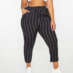 Black and White Striped Women's Pants
